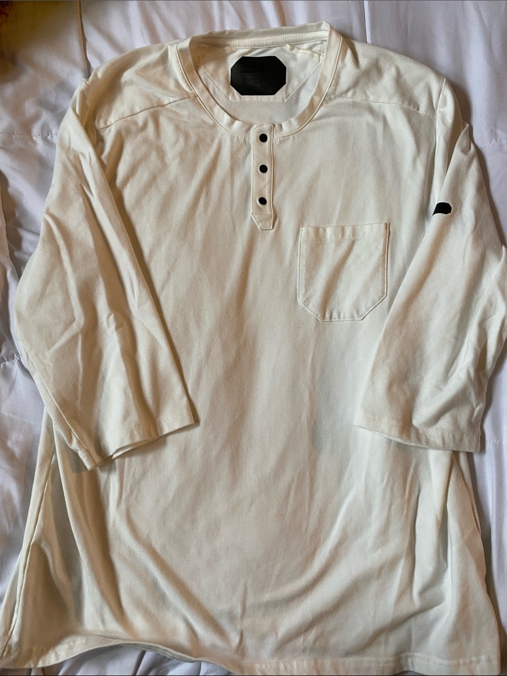 Under Armour Cream Henley Long-Sleeve Shirt
